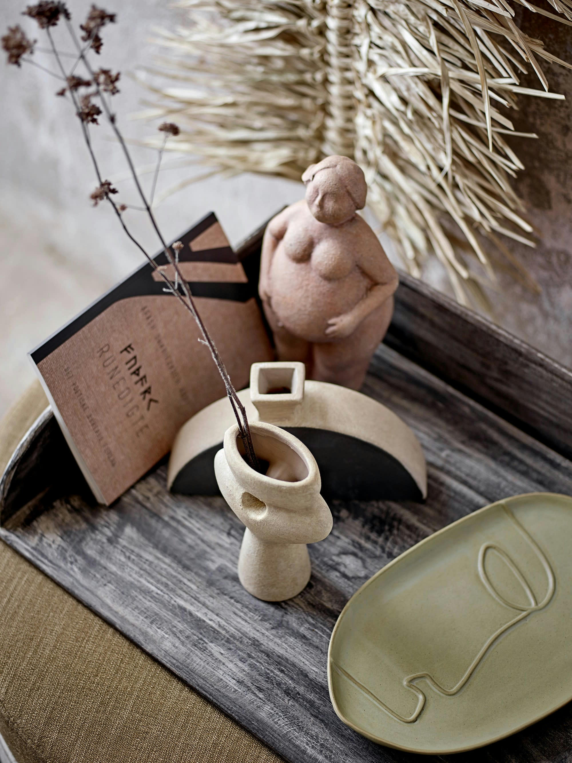 SIDSEL - Objet décoratif en terre cuite marron