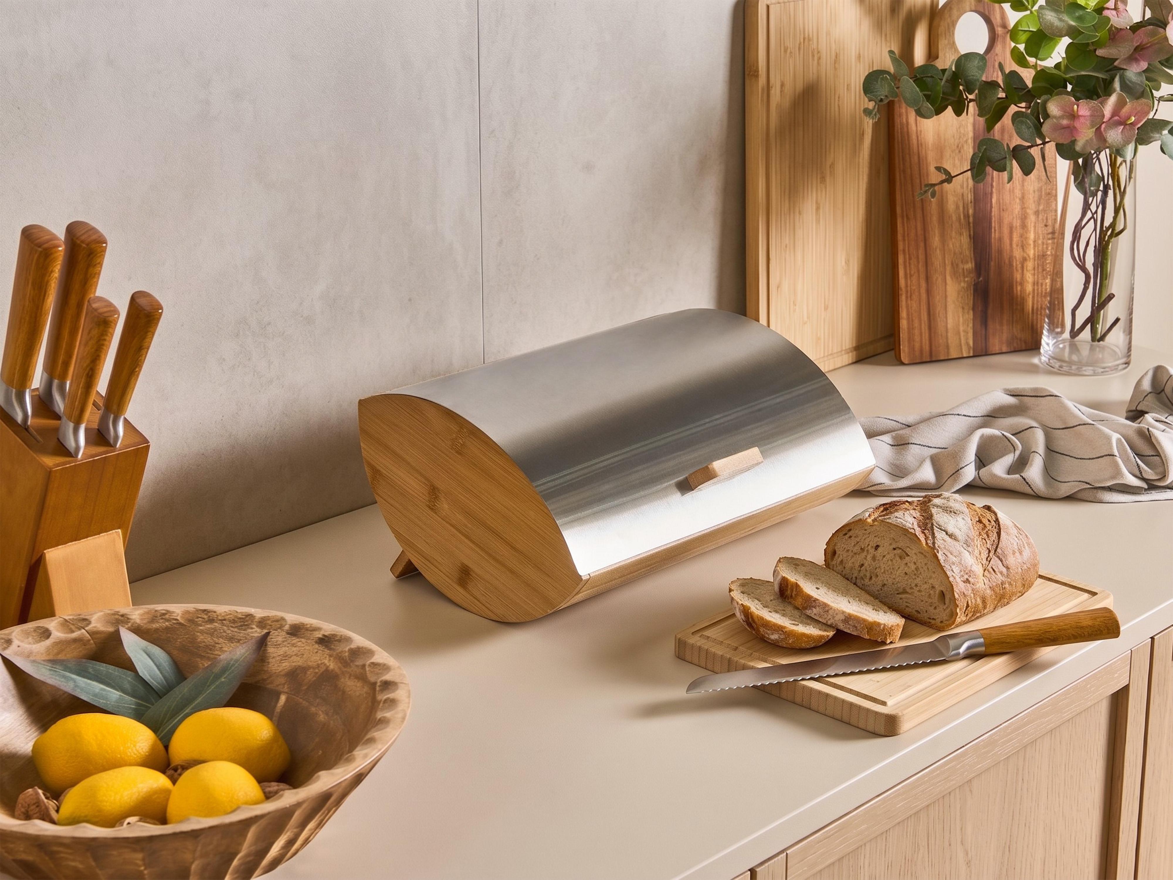 Bread Bin EPICURIEN Bamboo Silver