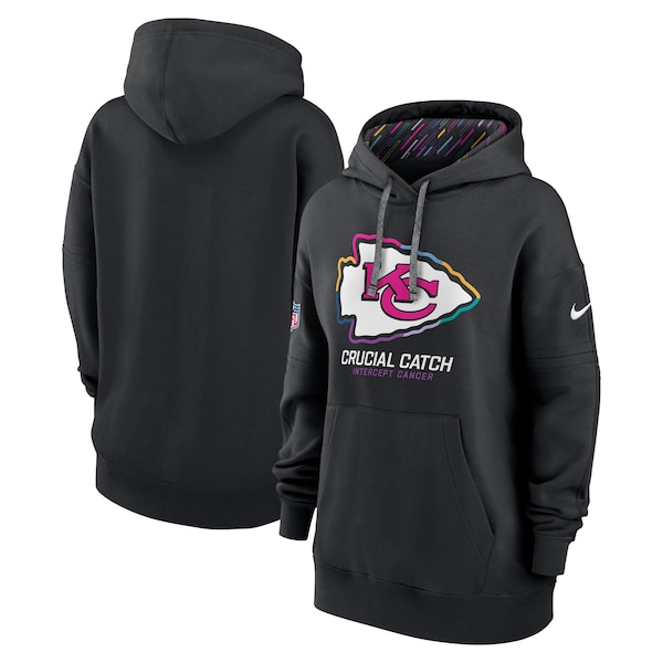 Kansas City Chiefs Nike Women's 2024 NFL Crucial Catch Club Pullover Hoodie - Black