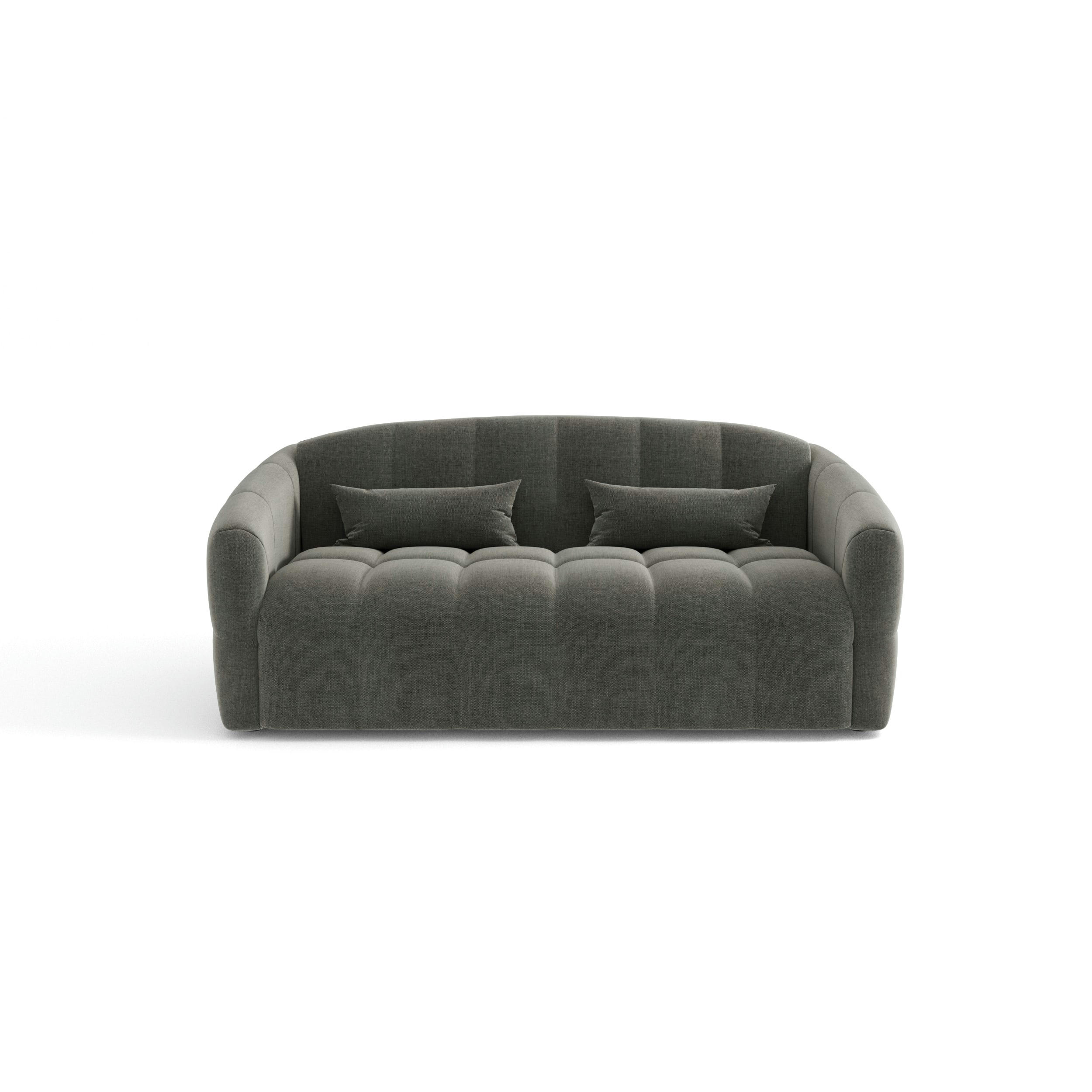 NORA - Canapé convertible express dunlopillo velours gris graphite 160cm