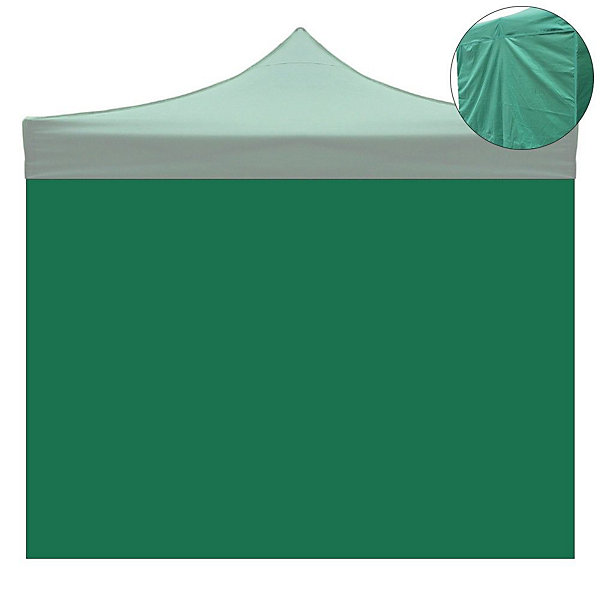 Bâche latérale verte imperméable 3x2m pour tonnelle pliante 3x3m