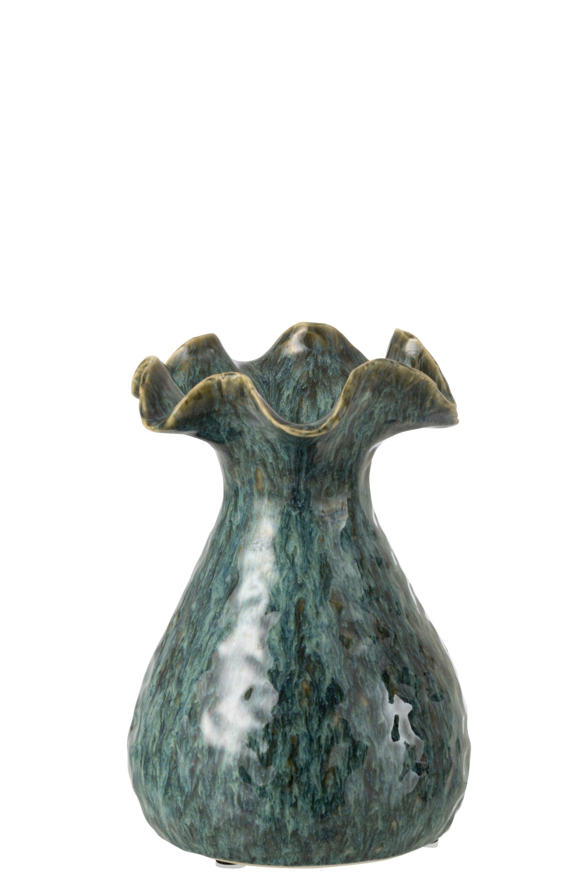 J-Line vaas Ronny Onregelmatig - keramiek - blauw - small