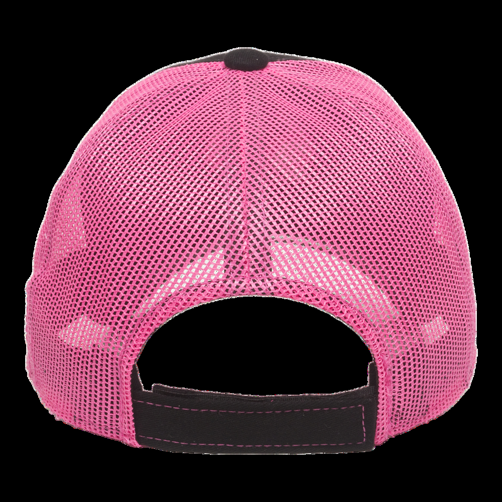 Realtree Women's Hunting Mesh Back Baseball CaP with Adjustable Closure , Black/Neon Pink