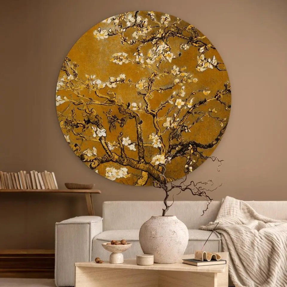 MuchoWow Wand decoratie 140x140cm Amandelbloesem Kunst Van