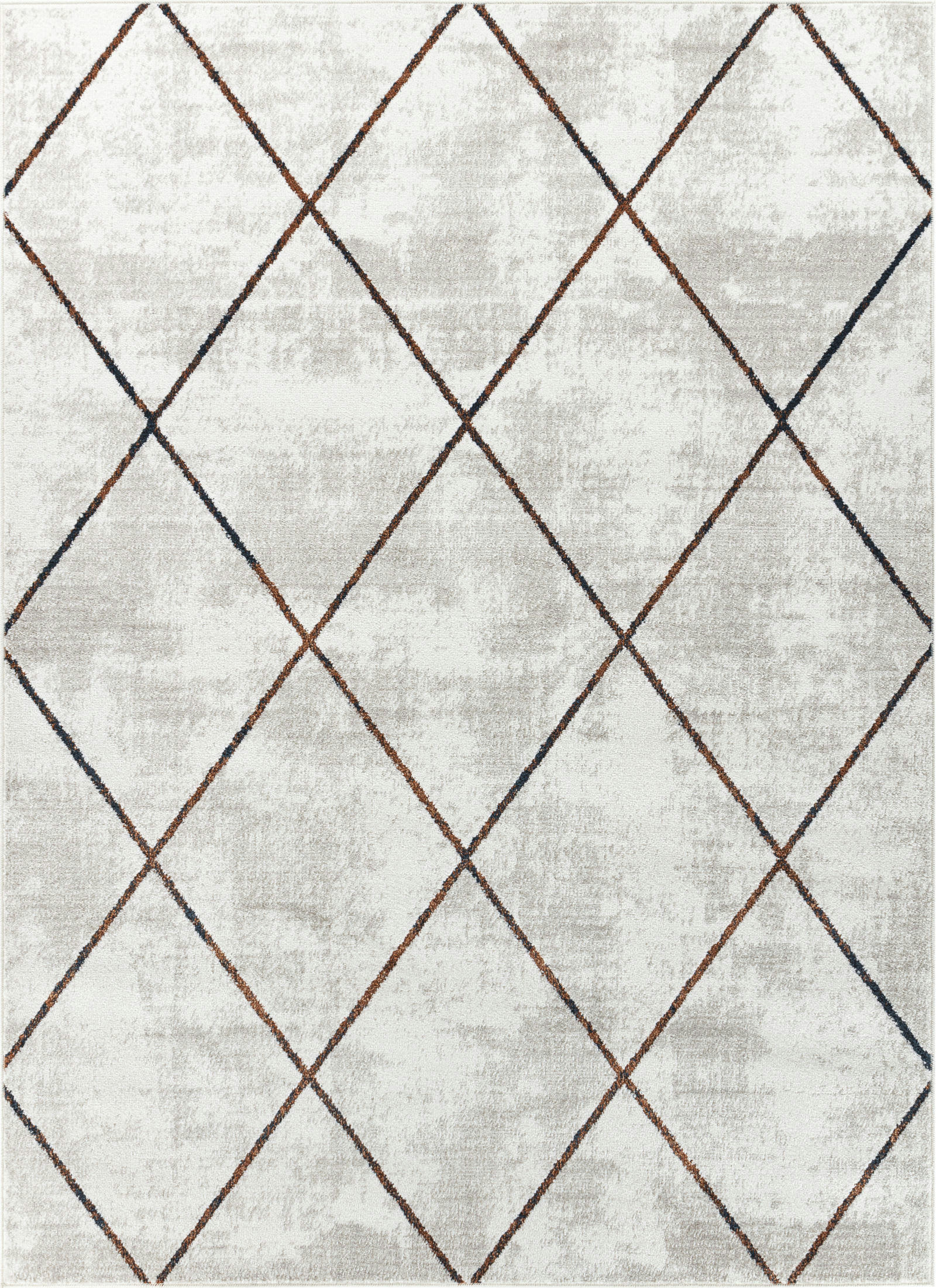 GAIA - Tapis Scandinave Industriel Blanc/Orange 200x275