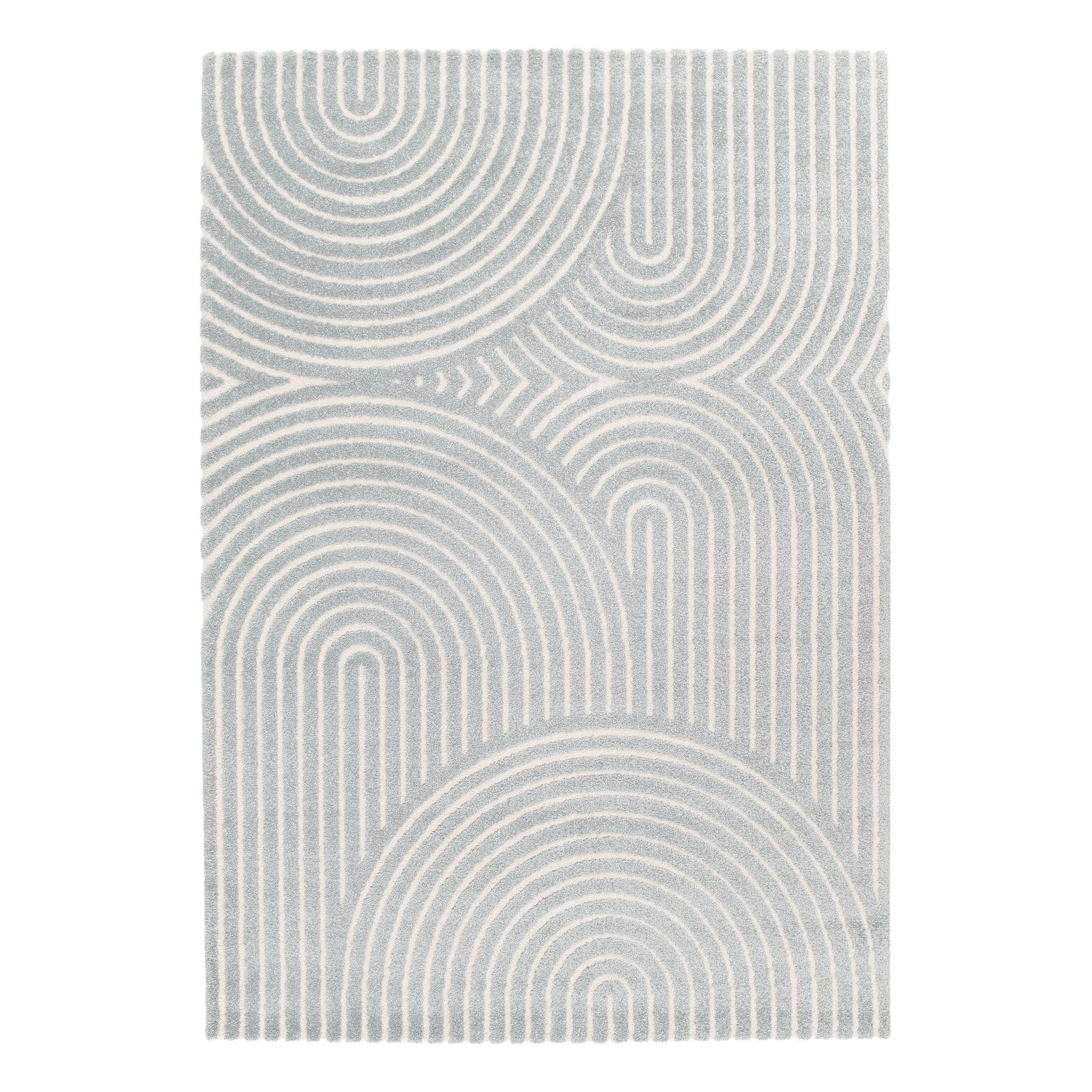 AFK Living vloerkleed Groove - reliëfeffect - blauw - 200 x 290 cm