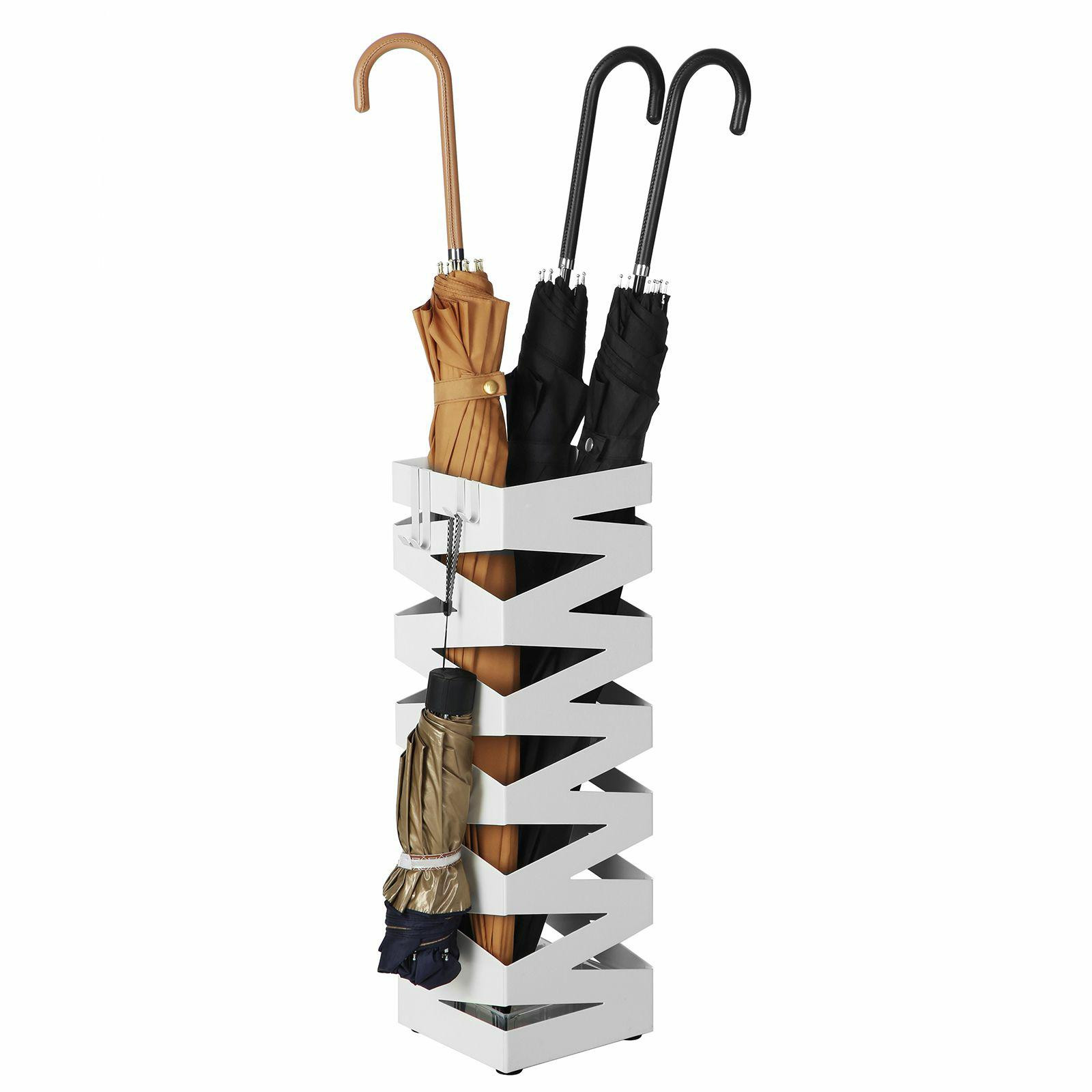 Parasolnik biały ażurowy 49 cm metalowy