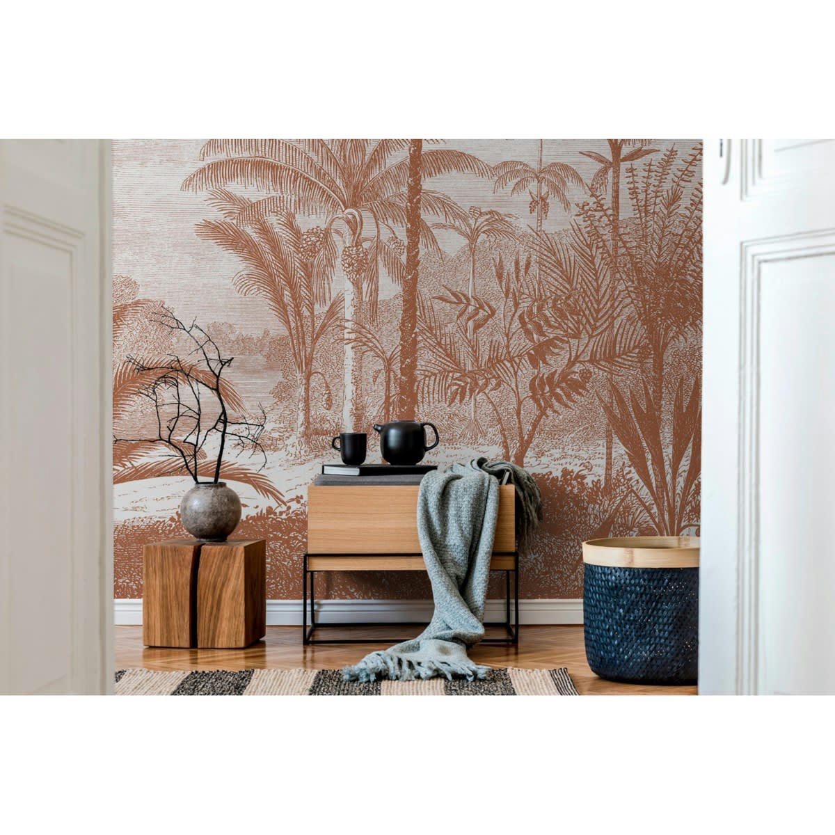 ALADIN - Papier peint panoramique motif imprimé Marron noisette 432x300cm