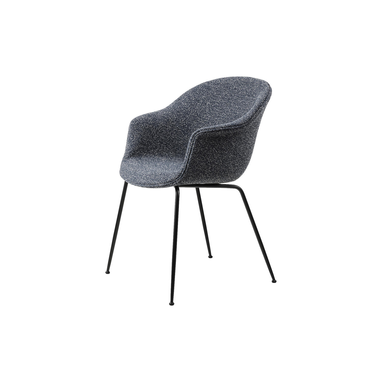 Bat Dining Chair Fully Upholstered, Around Boucl&eacute; 023/black matt