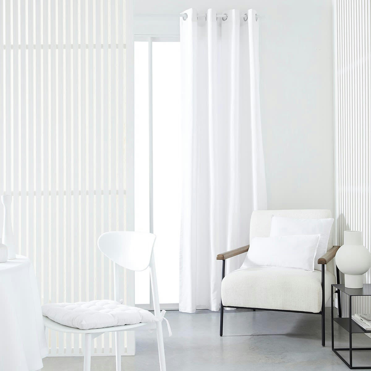 ESSENTIAL PANAMA - Rideau œillets en Viscose Blanc 140x240 cm