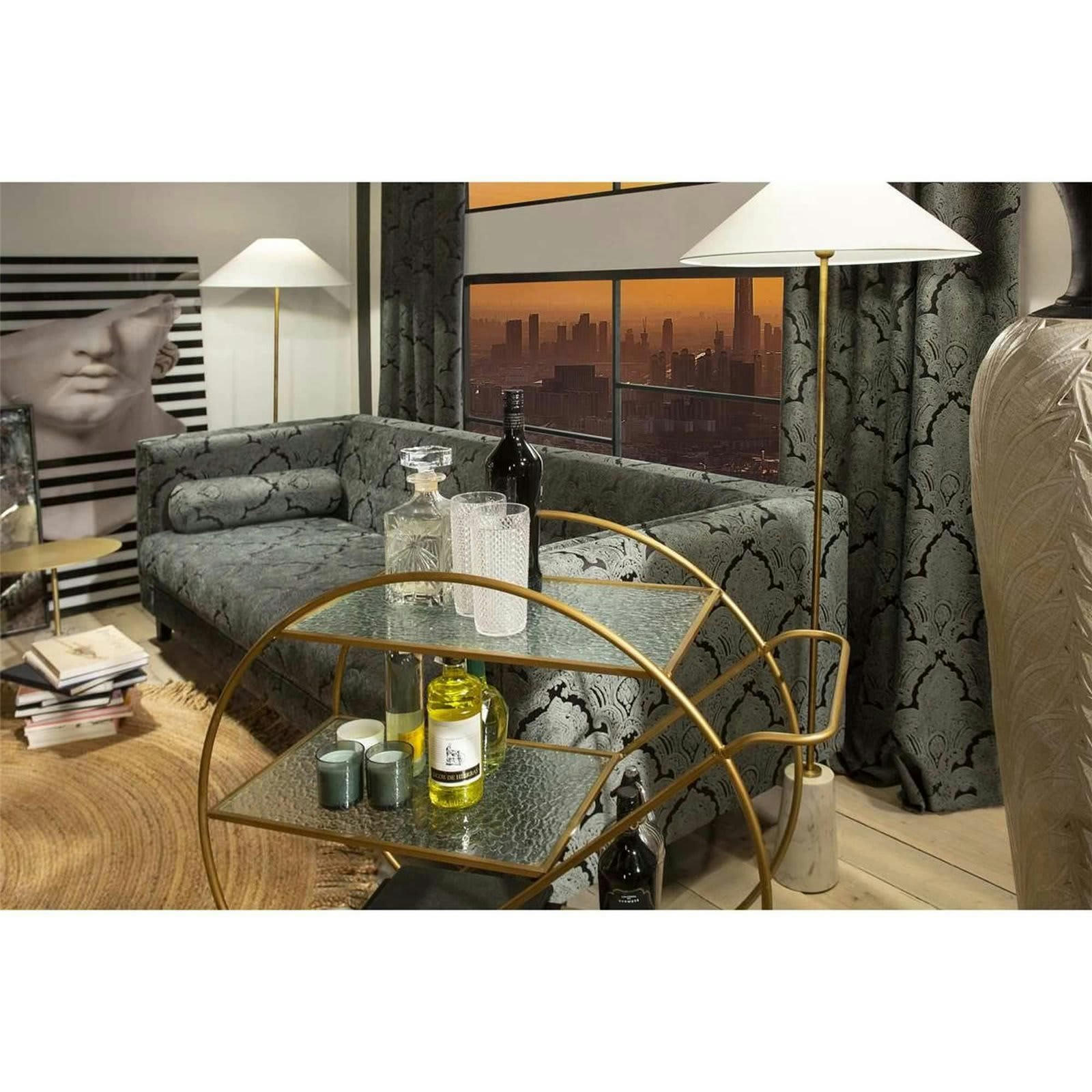 GIRAL - Bar Verre Or 86x35x91 cm