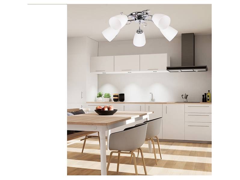 Lampa sufitowa Ursella 5-punktowa metalowa srebrna
