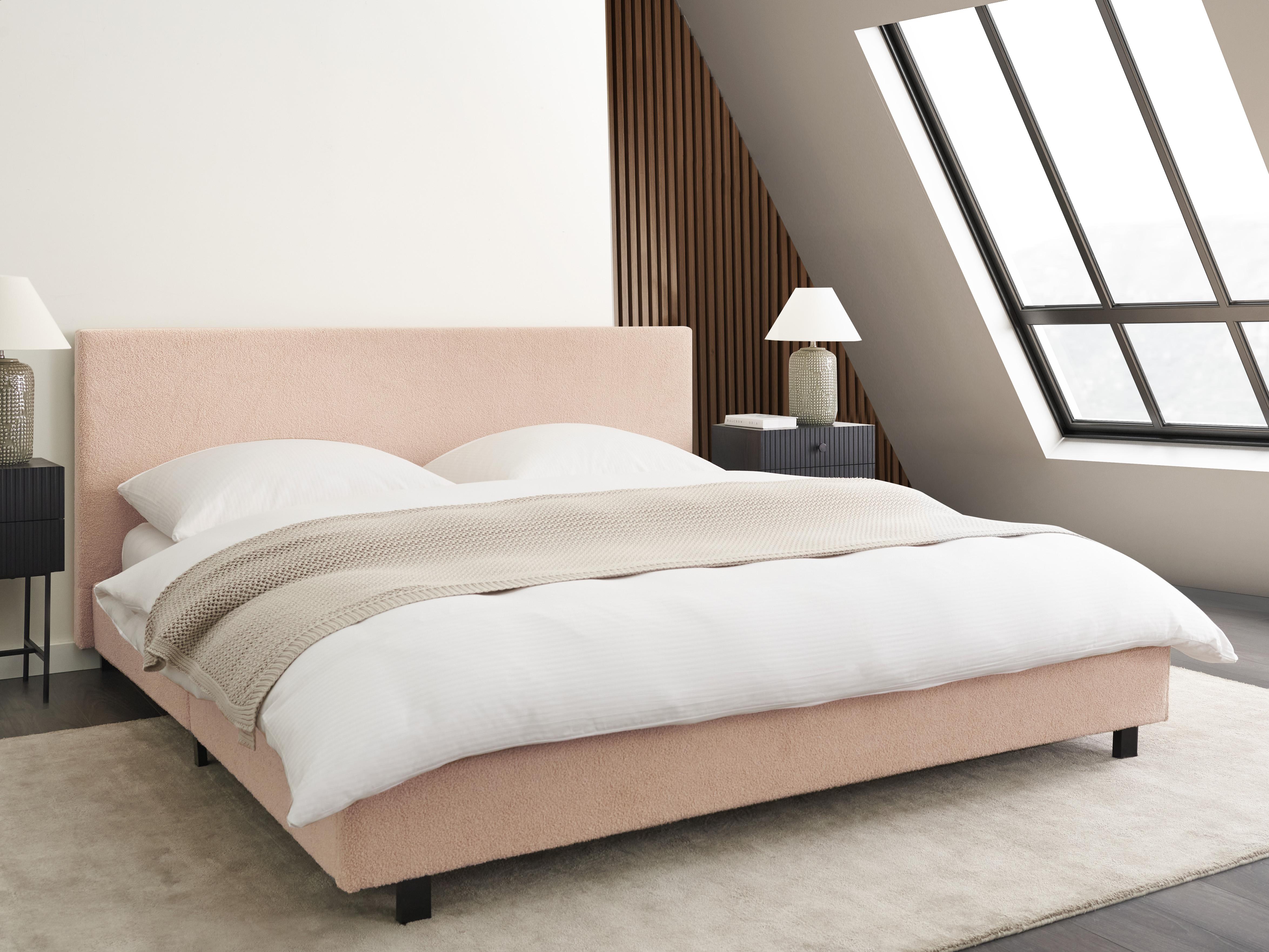 Bed Boucle ALBI 180 x 200 cm (EU Super King) Beige