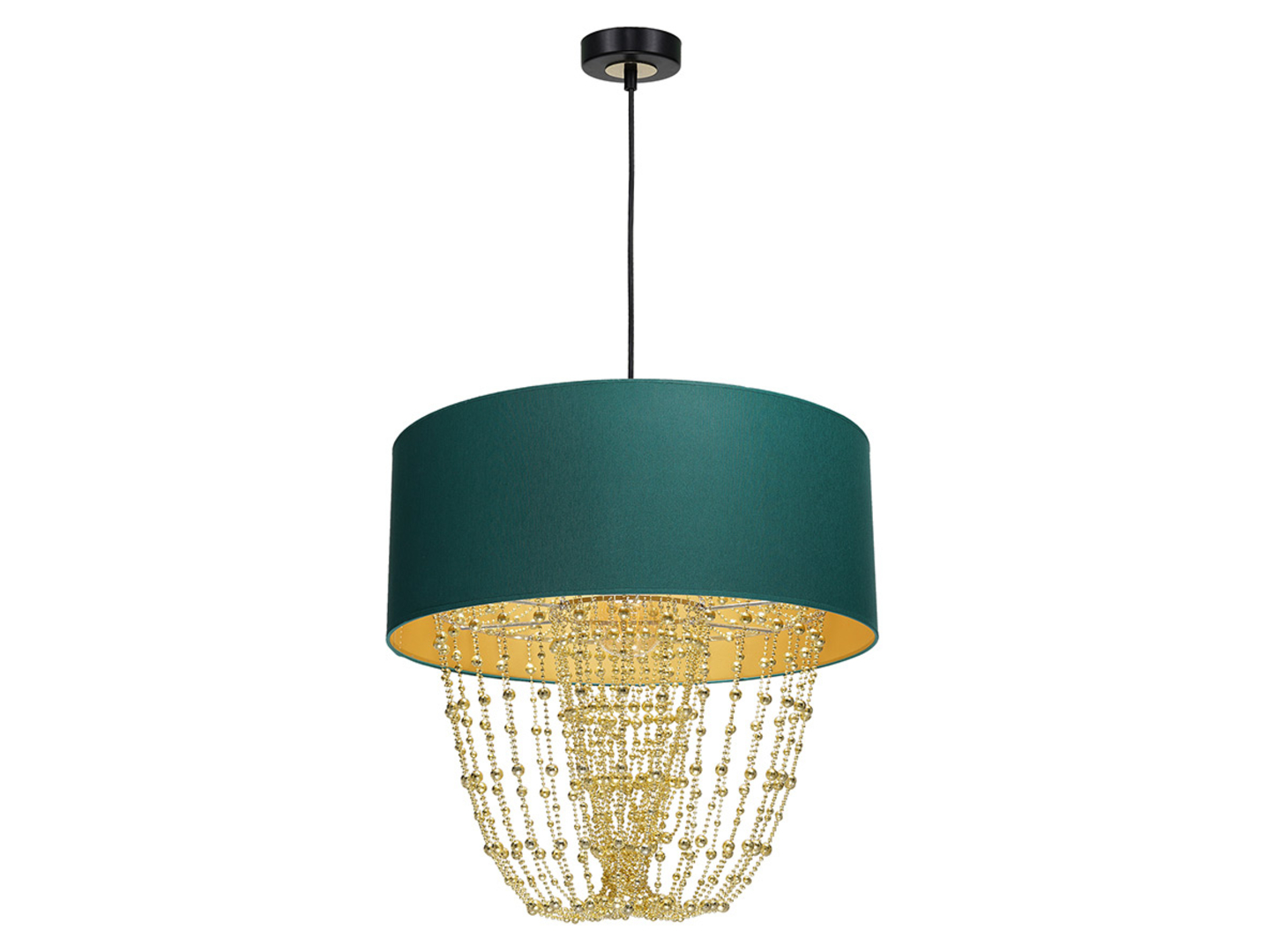 Lampa wisząca Almeria tkaninowa zielona-złota
