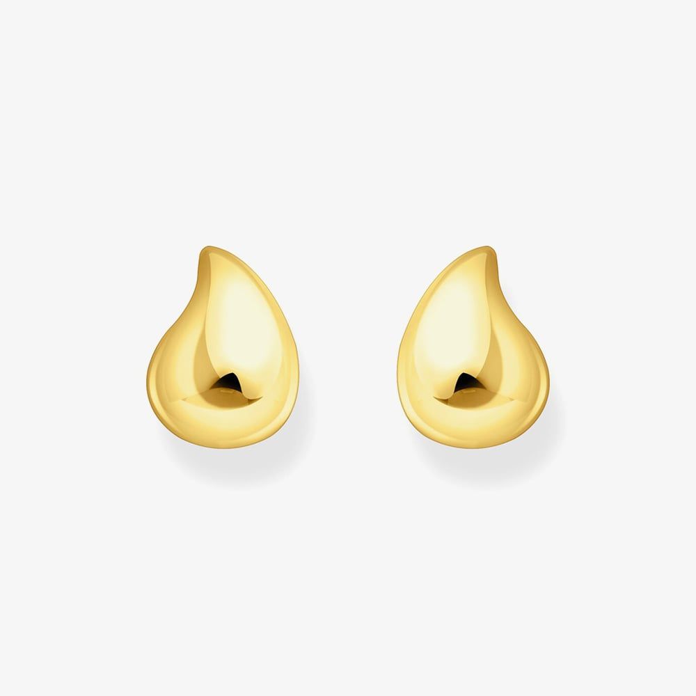 THOMAS SABO Small Gold Plated Tear Shape Stud Earrings H2303-413-39