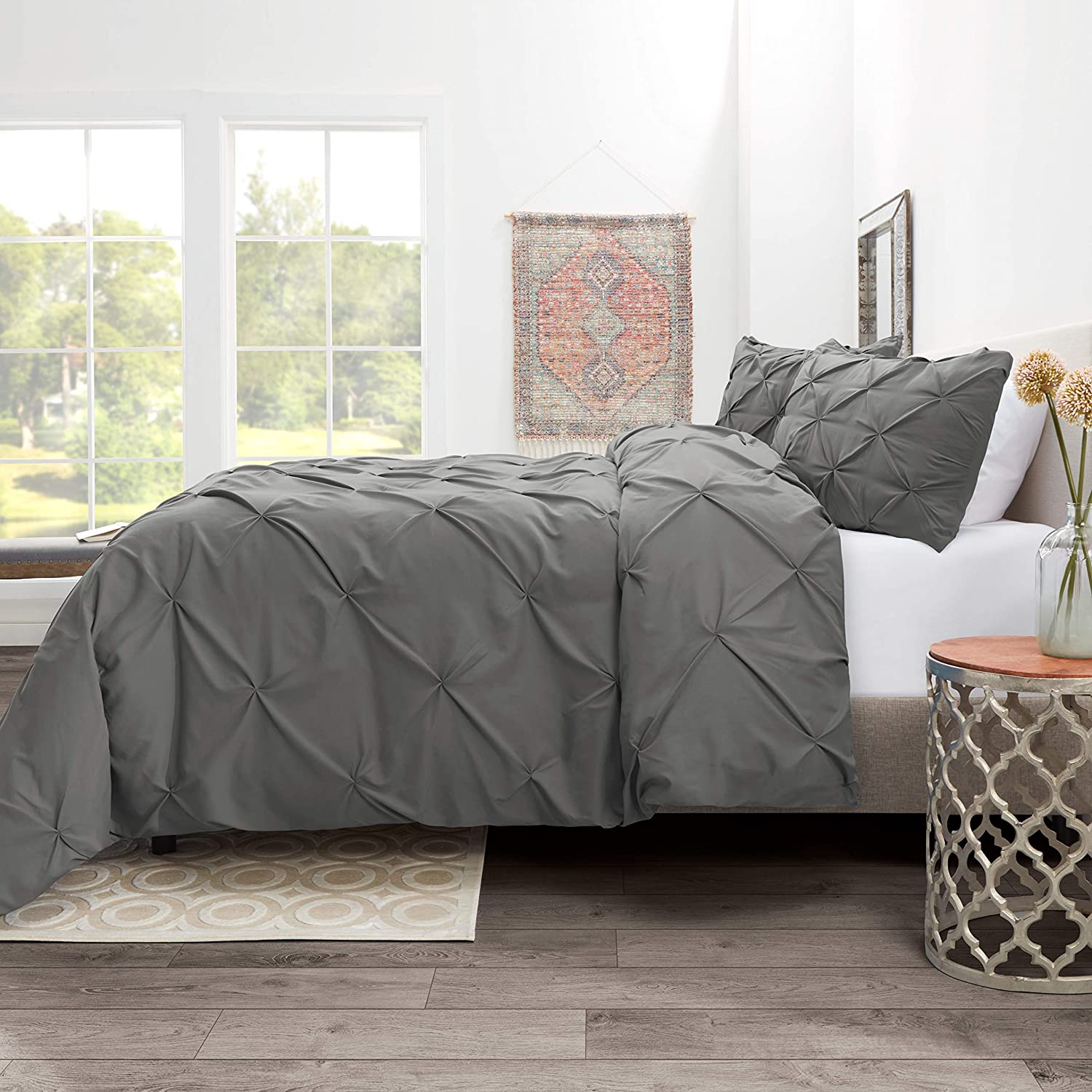 3 pcs Bedding Down Alternative Comforter - Quilted Comforter - Queen Size Comforter - Hypoallergenic - All Season Quilted Duvet Insert