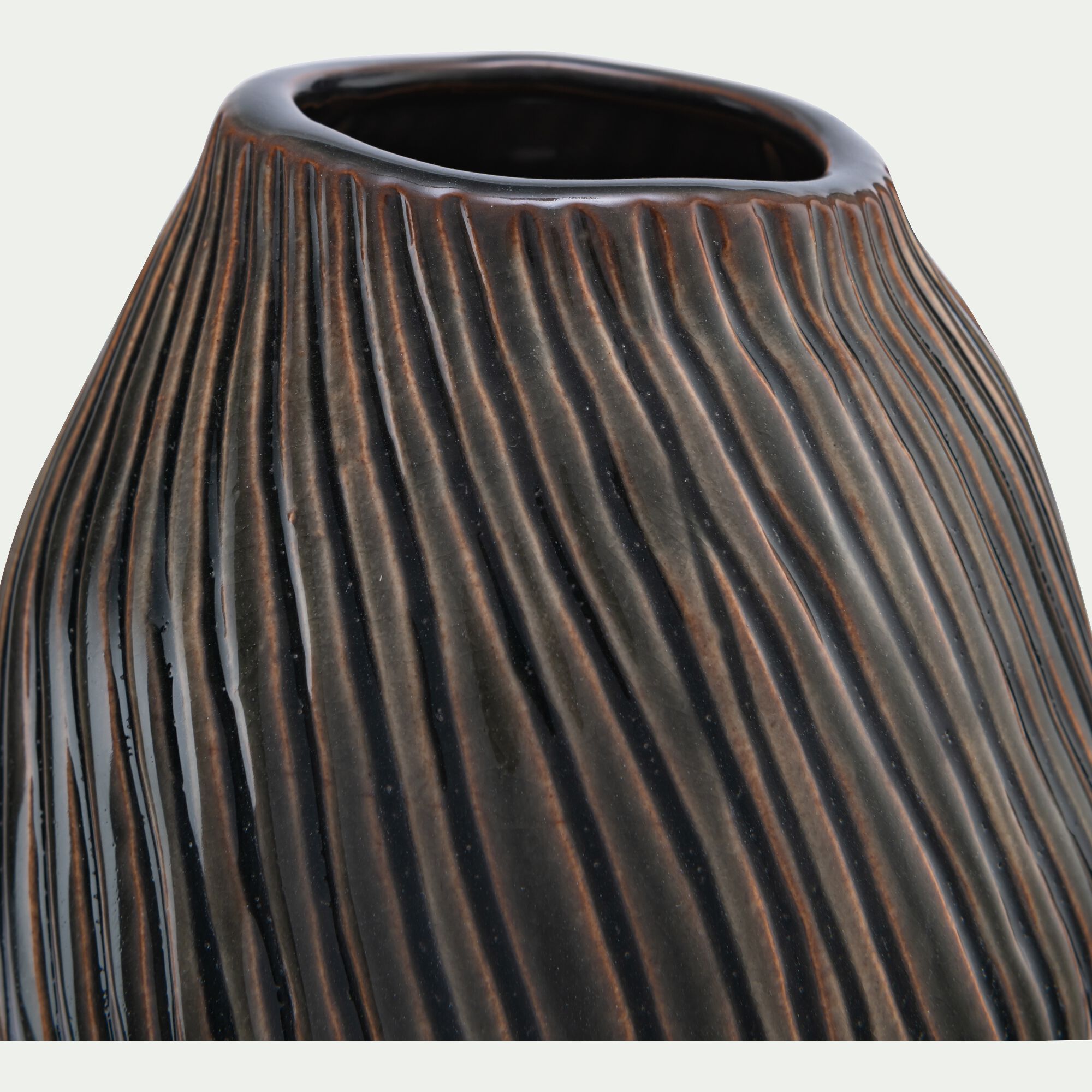 LYAS - Vase boule en faïence H16cm - vert