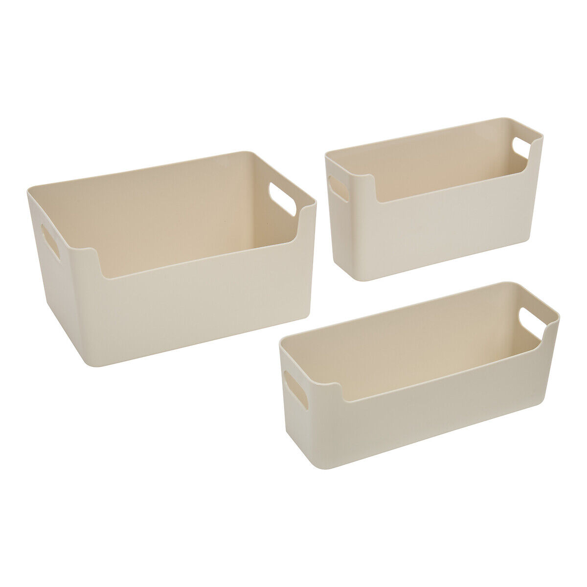 Conjunto de 3 cestos organizadores bege