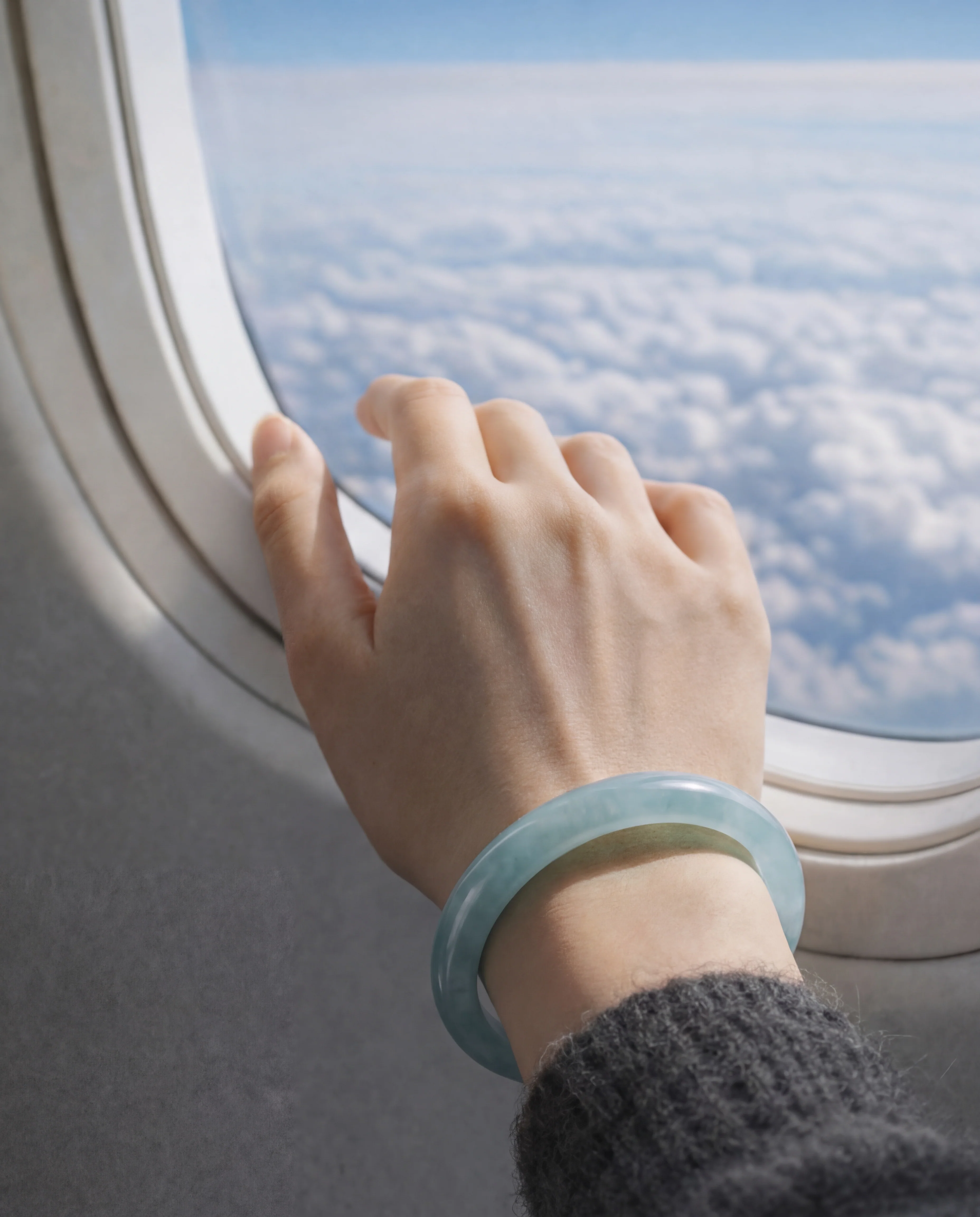 Silk Collection | Pool — Blue Jade Stone Bangle