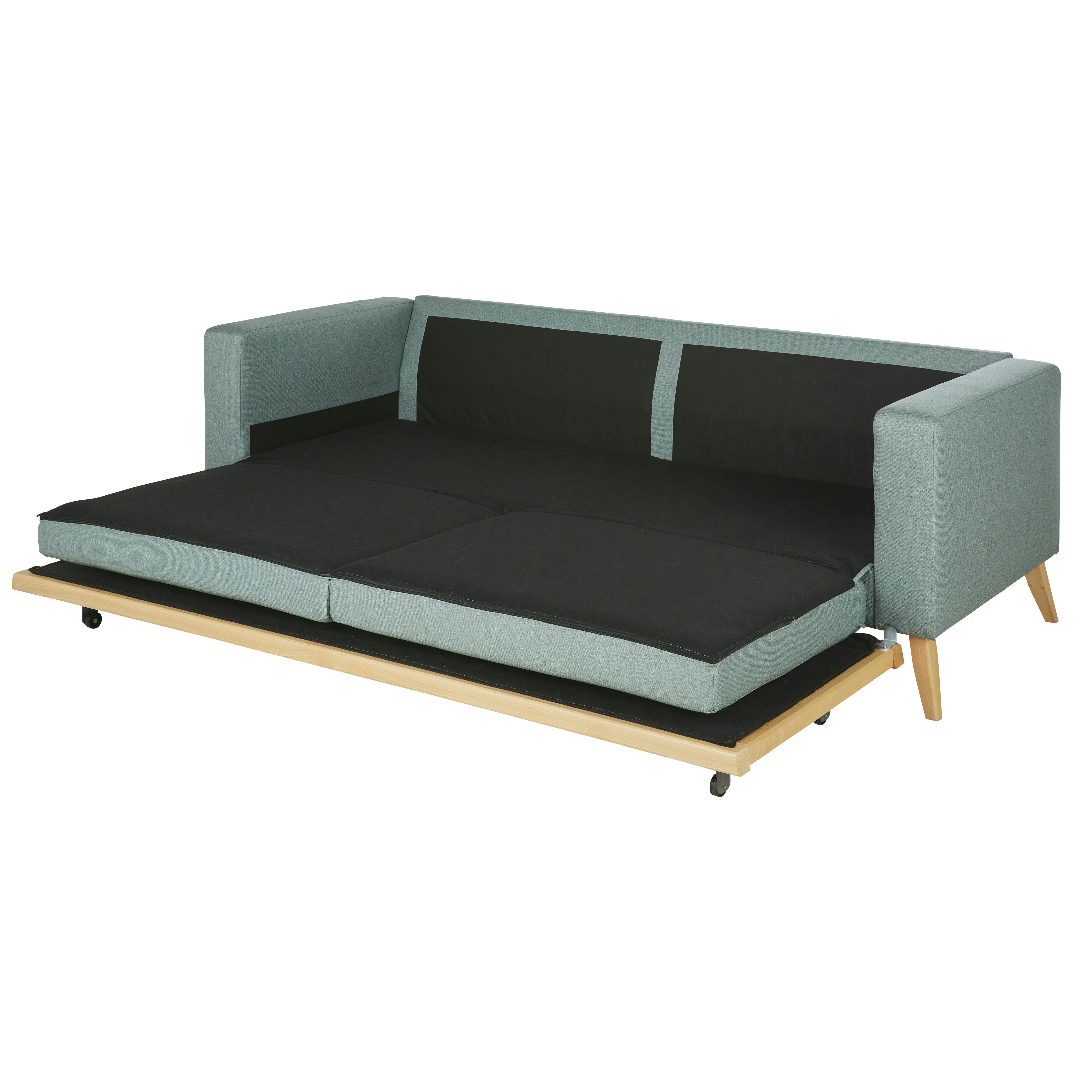 Brooke - Canapé convertible style scandinave 3/4 places vert d'eau chiné