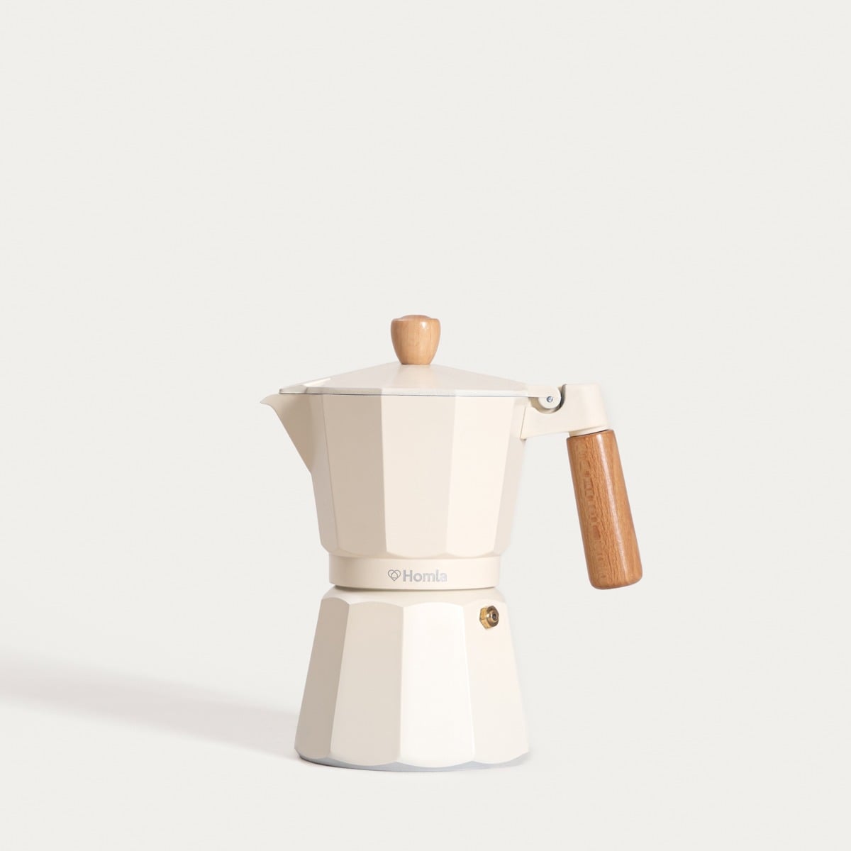 Kawiarka MIA MOKKA śmietankowa z drewnianym uchwytem 6 cups