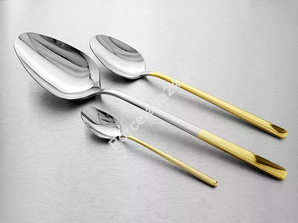 Komplet sztućców 65 cz. na 12 osób Hisar - Bahama Gold (4.0/3.0mm) złocone