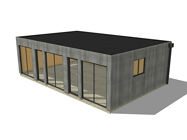 Bureau de jardin 4 saisons en bois 8,8 x 5,7 x 2,7 m / isolation RE2020 / menuiseries alu k-line