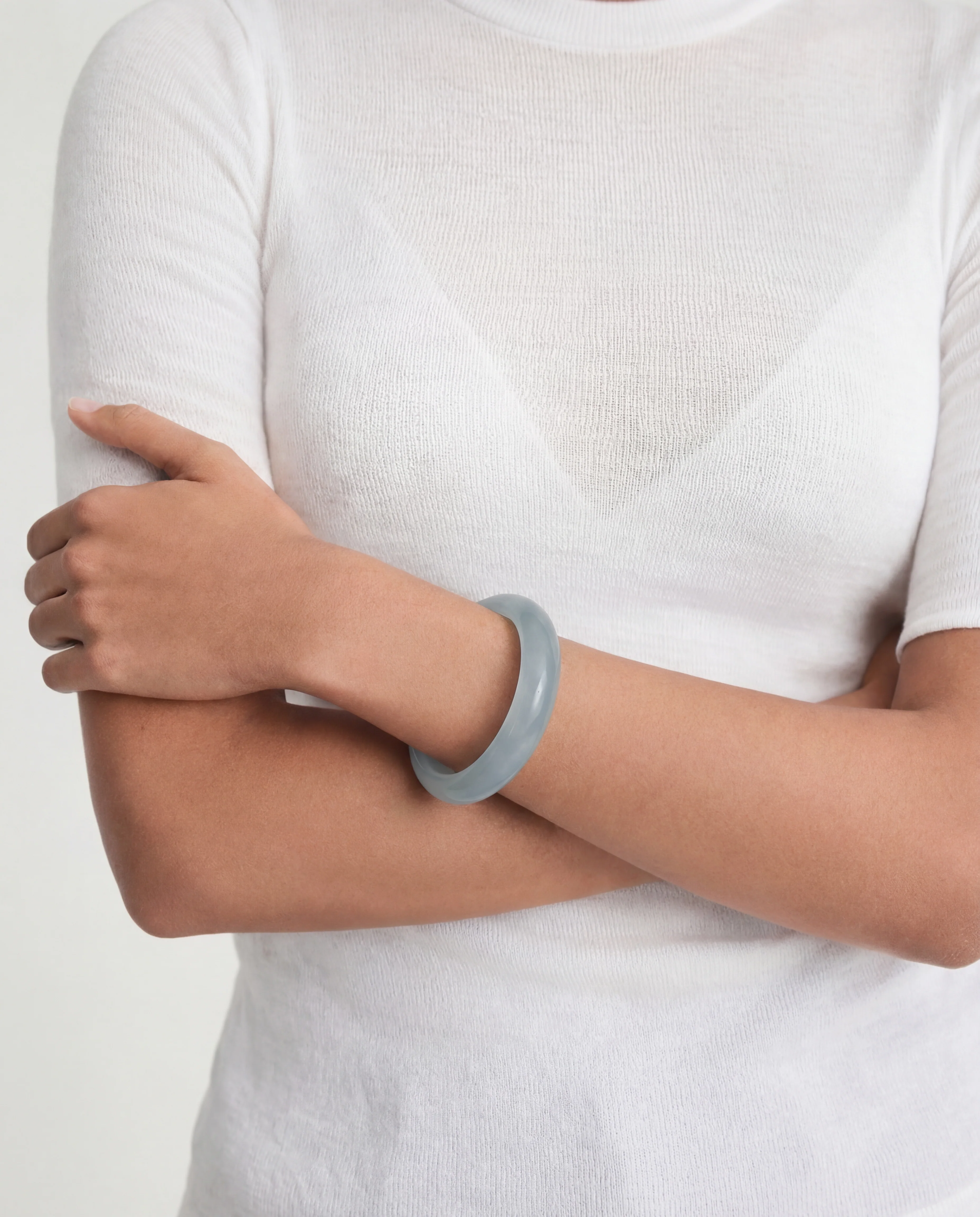 Silk Collection | Pool — Blue Jade Stone Bangle