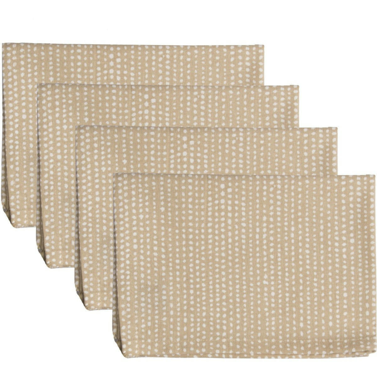 DOTS - Serviettes de table (x4) coton  45x45 sable