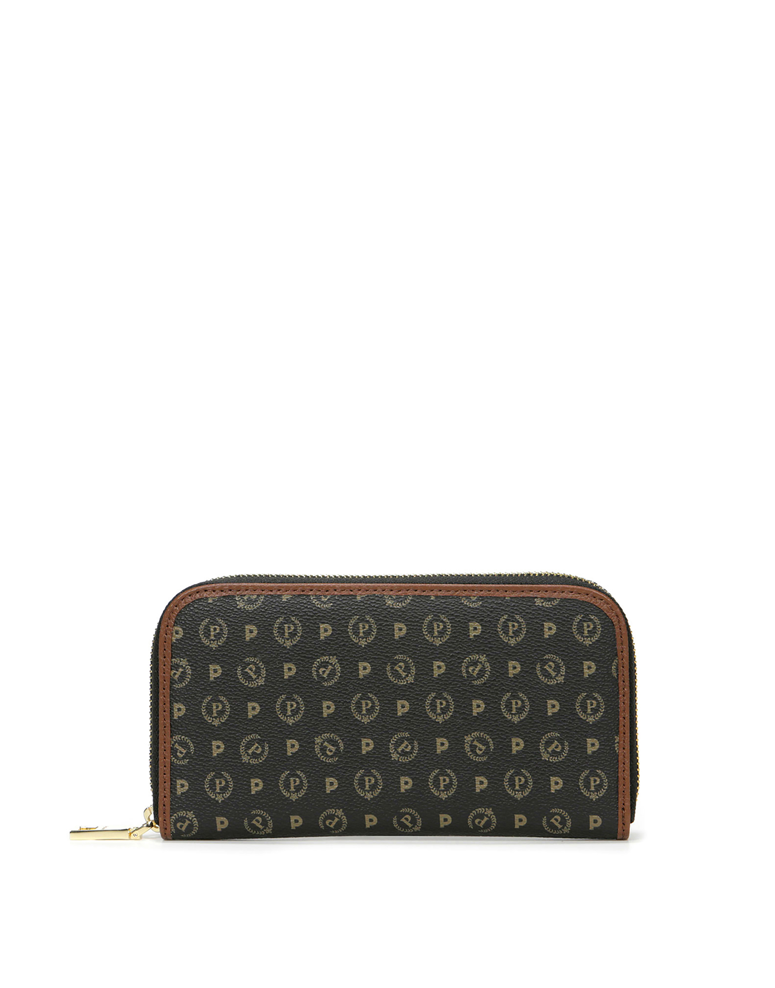 Portafoglio Zip Around Heritage Logo Classic Nero/marrone