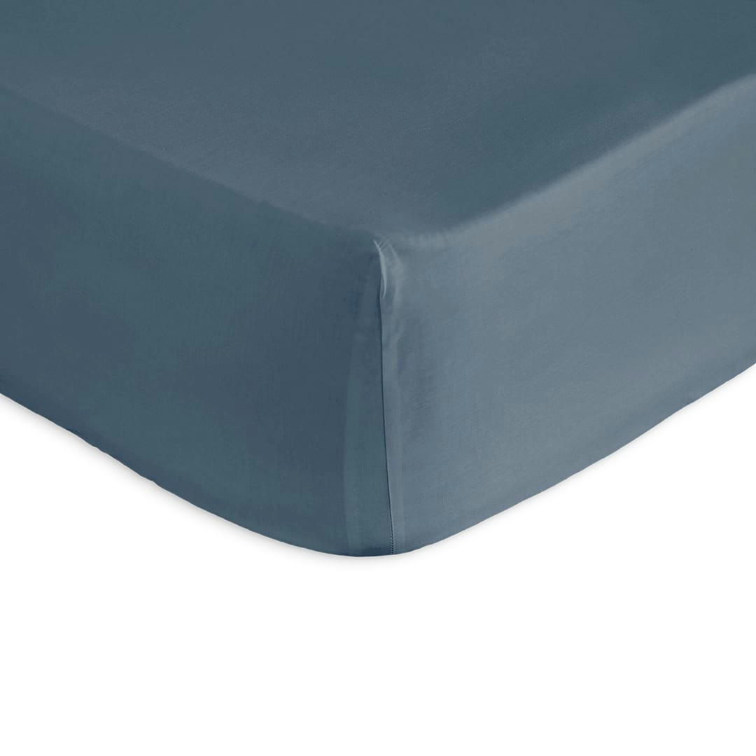 PURE DH - Drap housse en percale de coton PURE 90x200+28 cm bleu