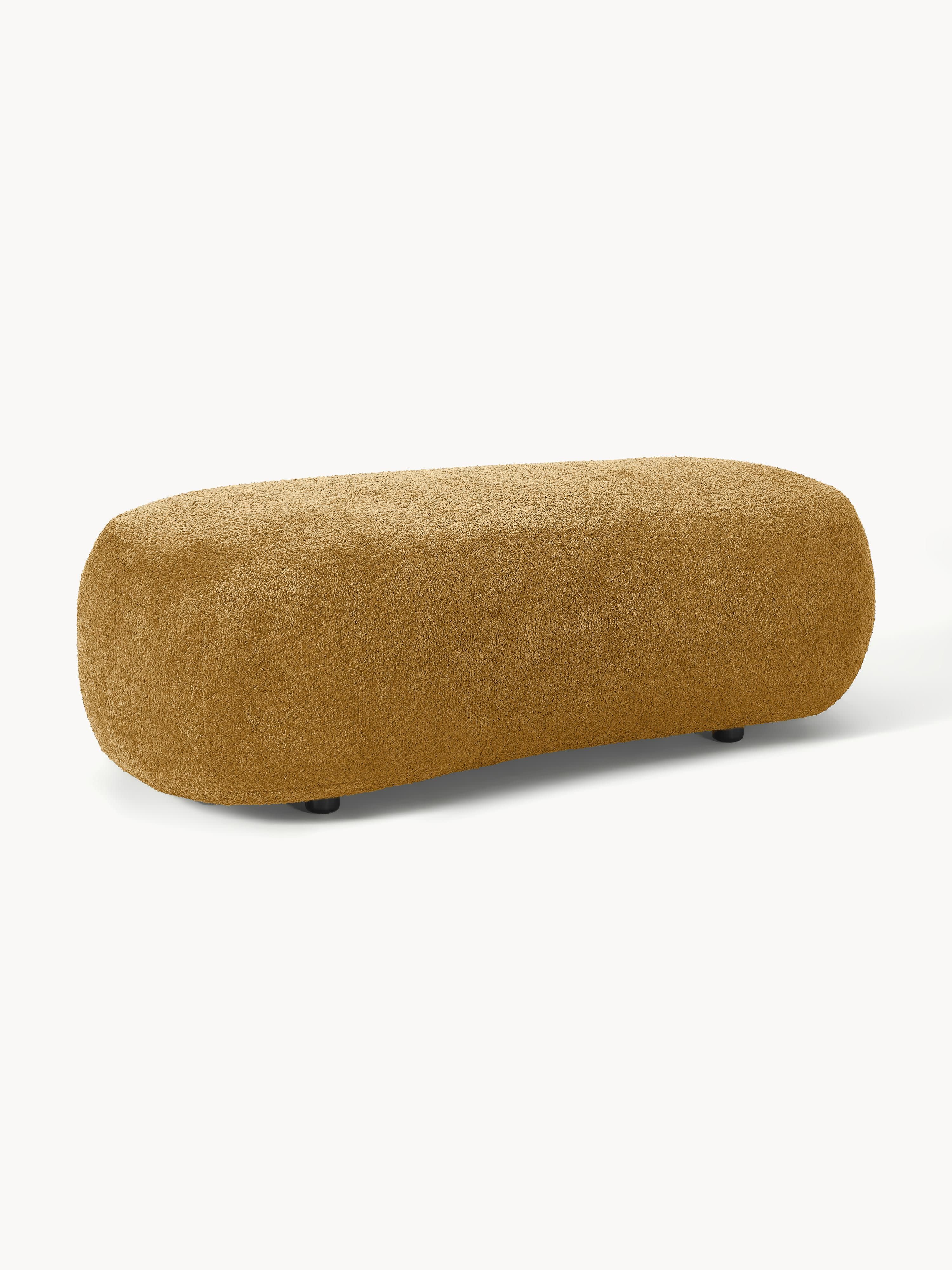 XL-Hocker Alba aus Teddy-Bouclé
