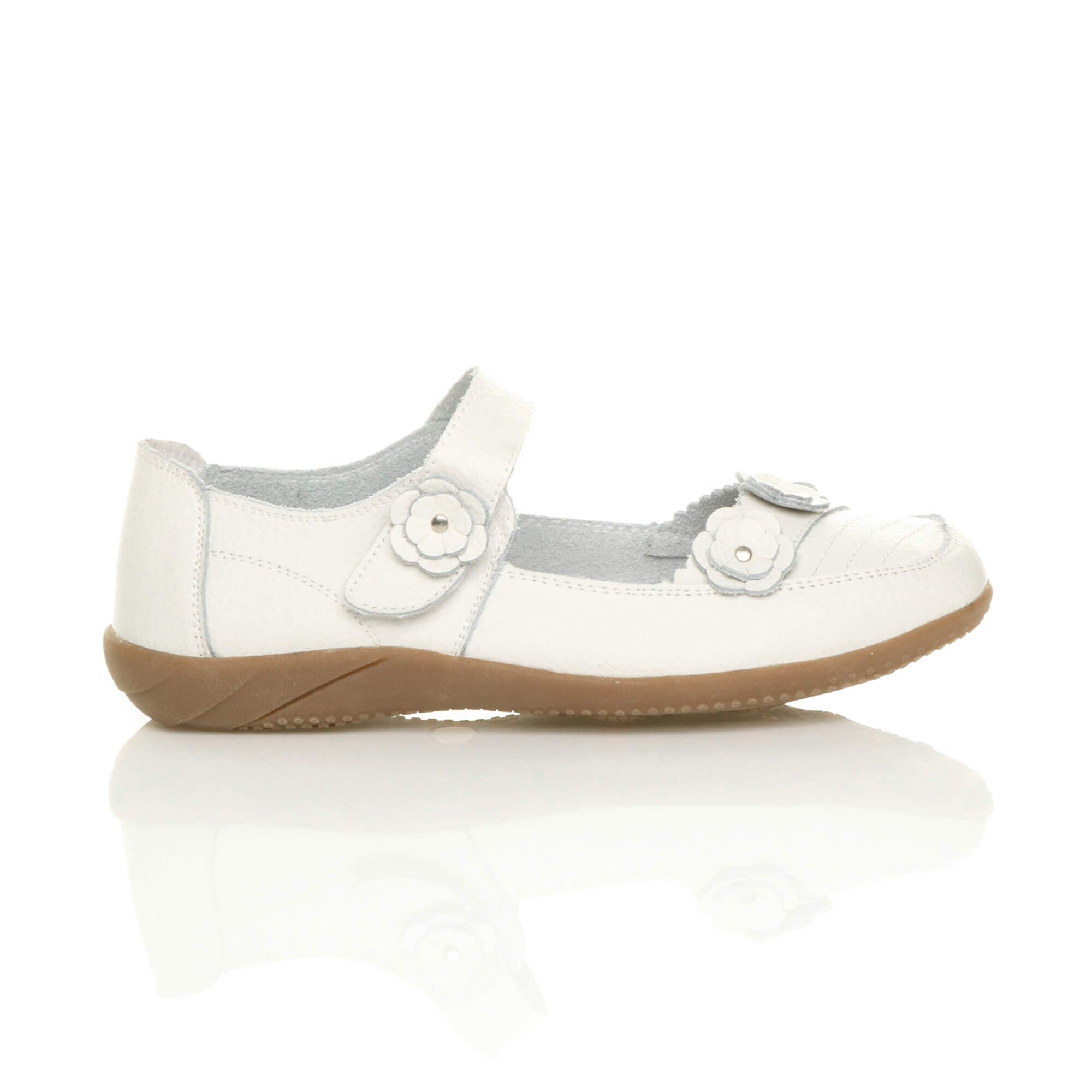 AJVANI Low Heel Comfort Touch Close Leather Mary Janes
