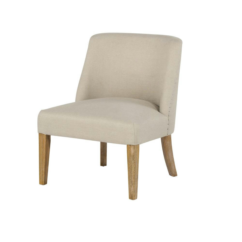 Diane - Fauteuil en lin beige