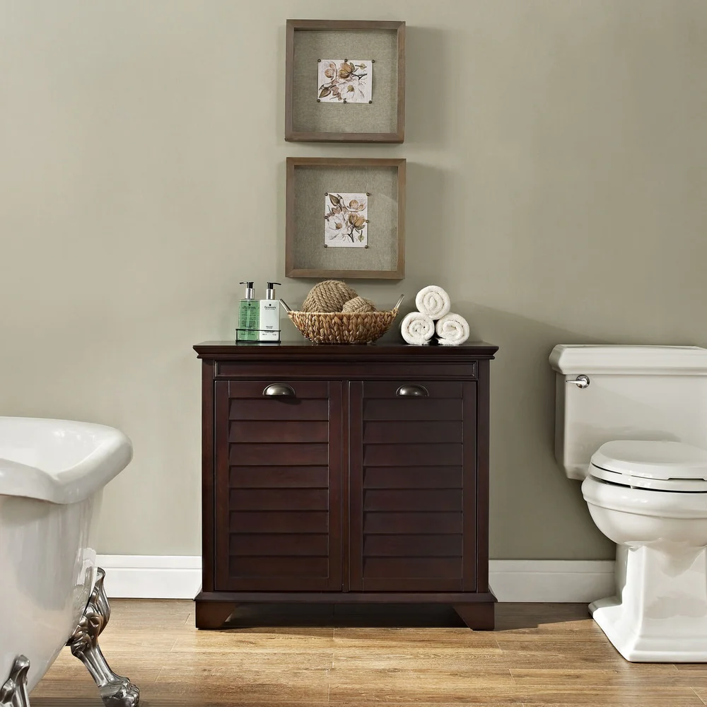 Crosley Lydia Espresso Linen Hamper