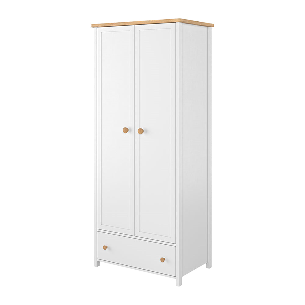 by fonQ Havin Kledingkast met Roede en Planken - Wit / Nash Eiken