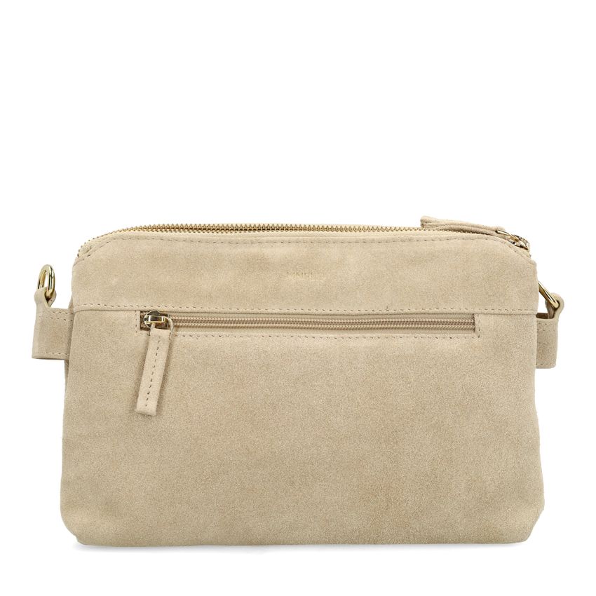Manfield Beige suède schoudertas