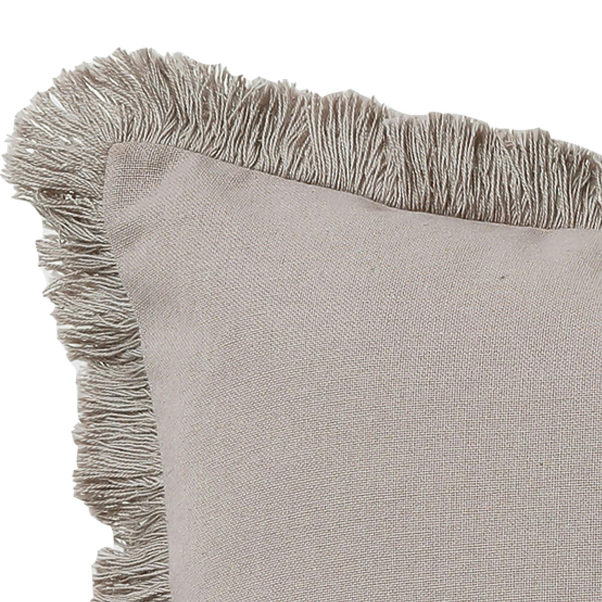 FRANGE - Coussin 40x40 gris perle en coton