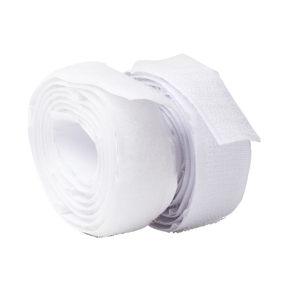 Ruban à boucle autocollant nylon blanc 1m