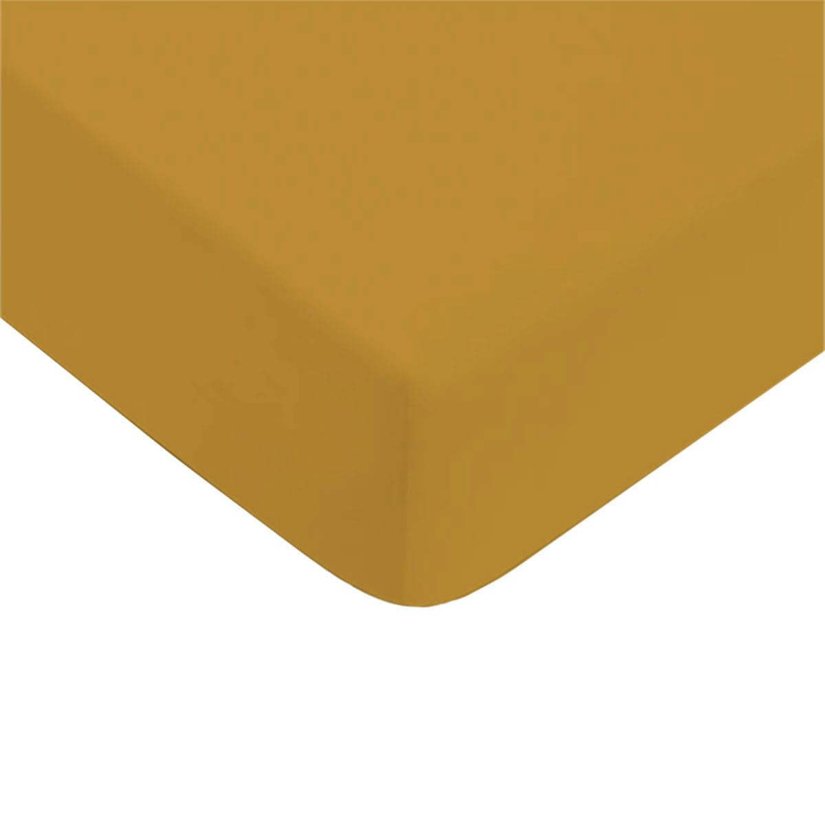 ESSENTIEL - Drap housse coton  uni miel 180x200cm