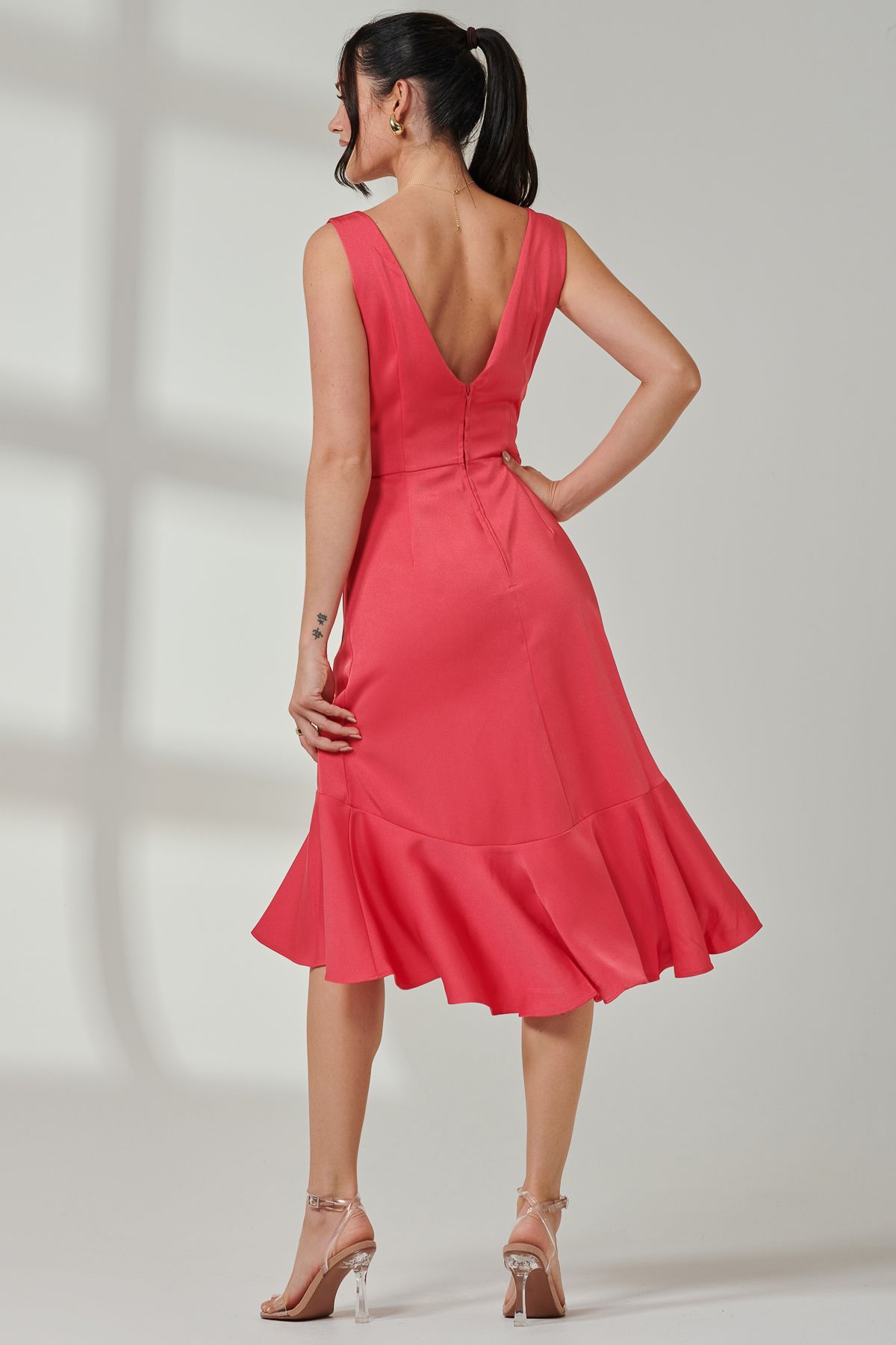 Jolie Moi Anya V-Neck Flare Dress