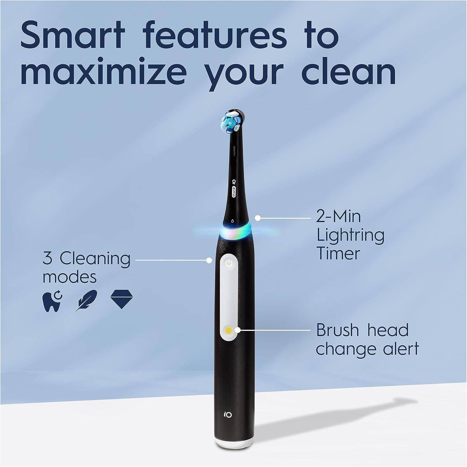 Dyzi iO3 Electric Toothbrush 2 Brush Heads Pressure Sensor And Travel Case