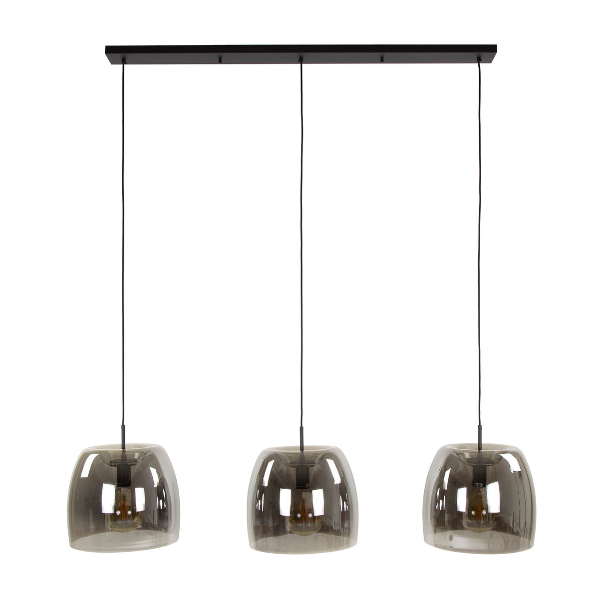 Giga Meubel Hanglamp Drift Glass - Smoke Glas - 3-Lichts - 145x35x150cm