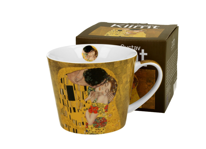 Kubek porcelanowy Pocałunek THE KISS 600ml Gustav Klimt Beżowy