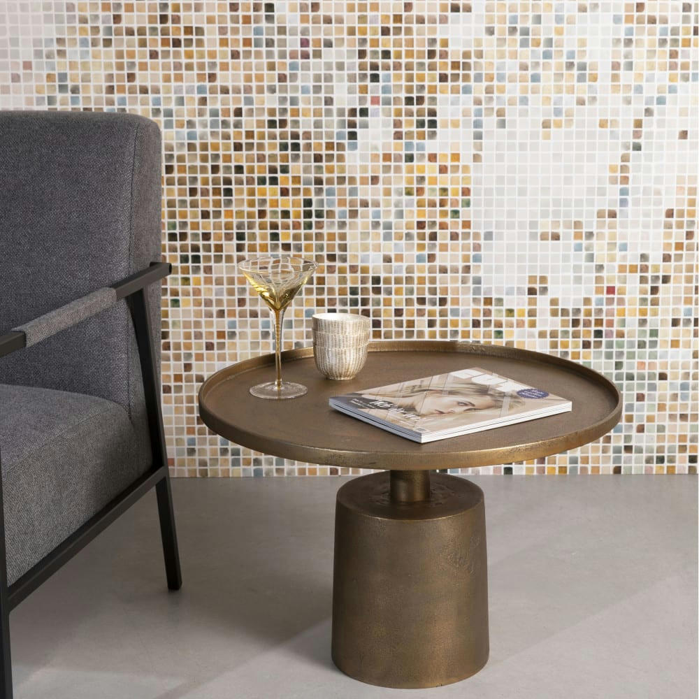 MASON - Table basse ronde en métal D60cm or