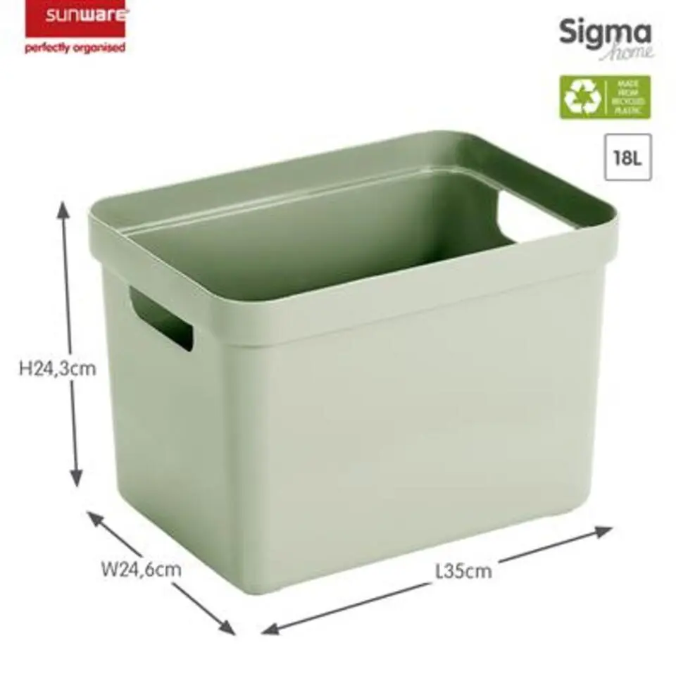 Sigma home opbergbox 18L groen