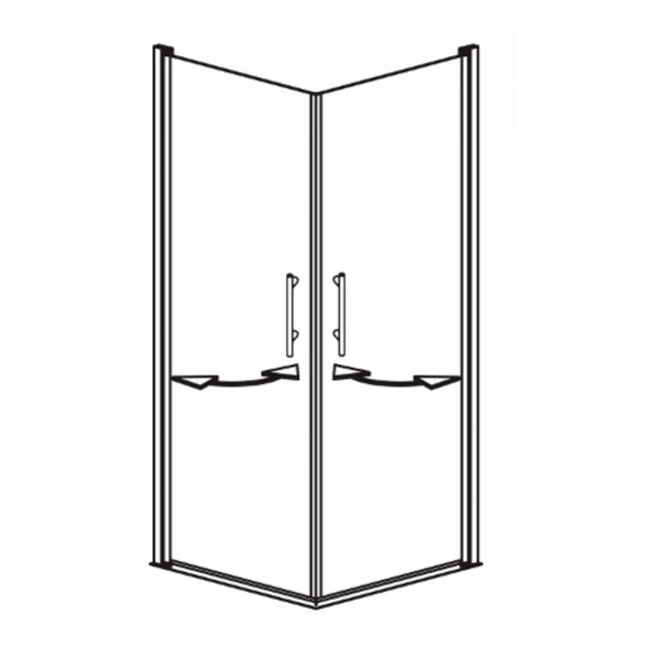 Pendeltür, Höhe: 195 cm, edelsilber, Scheibenstärke: 6 mm