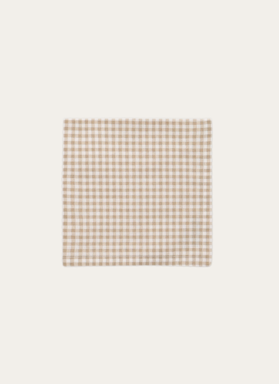 LOT DE 2 SERVIETTES DE TABLE EN COTON VICHY BEIGE