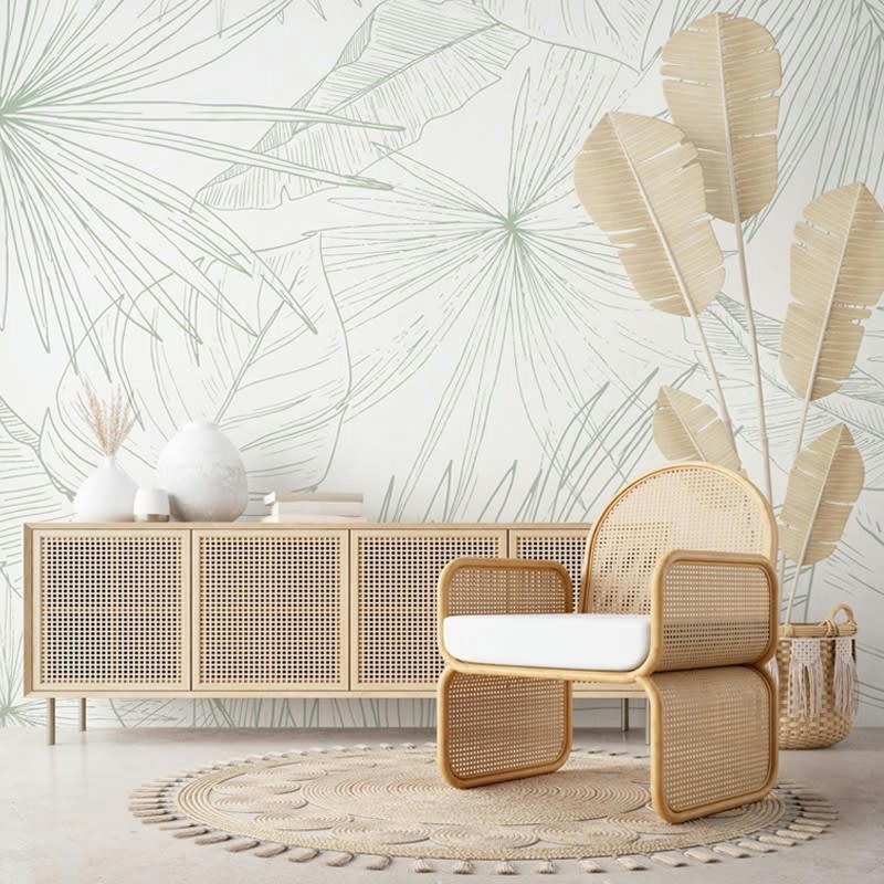 LÄMNAR KOLA - Papier Peint Panoramique L336xH270cm Vert Feuillage