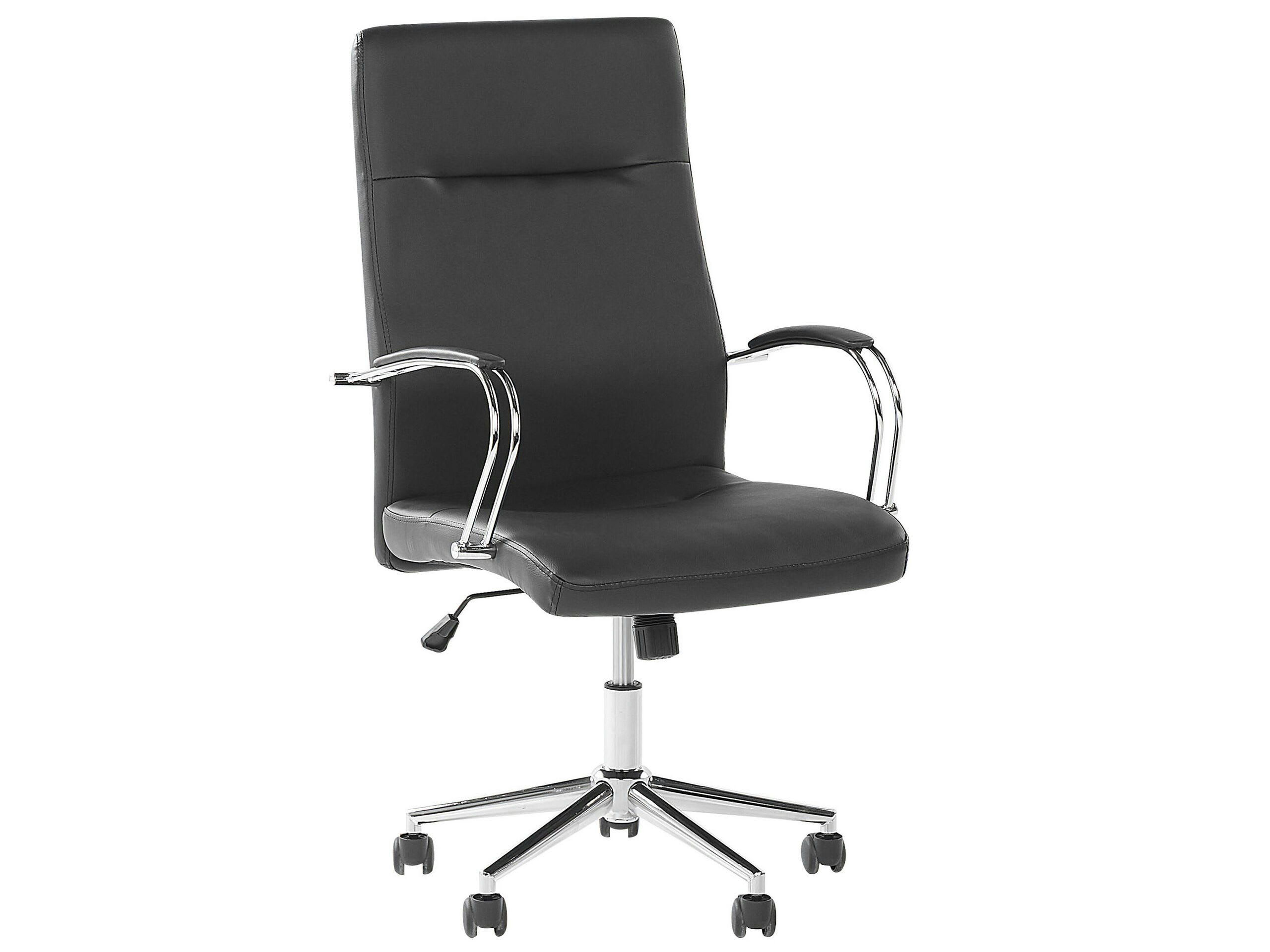 OSCAR - Chaise de bureau en cuir PU noir